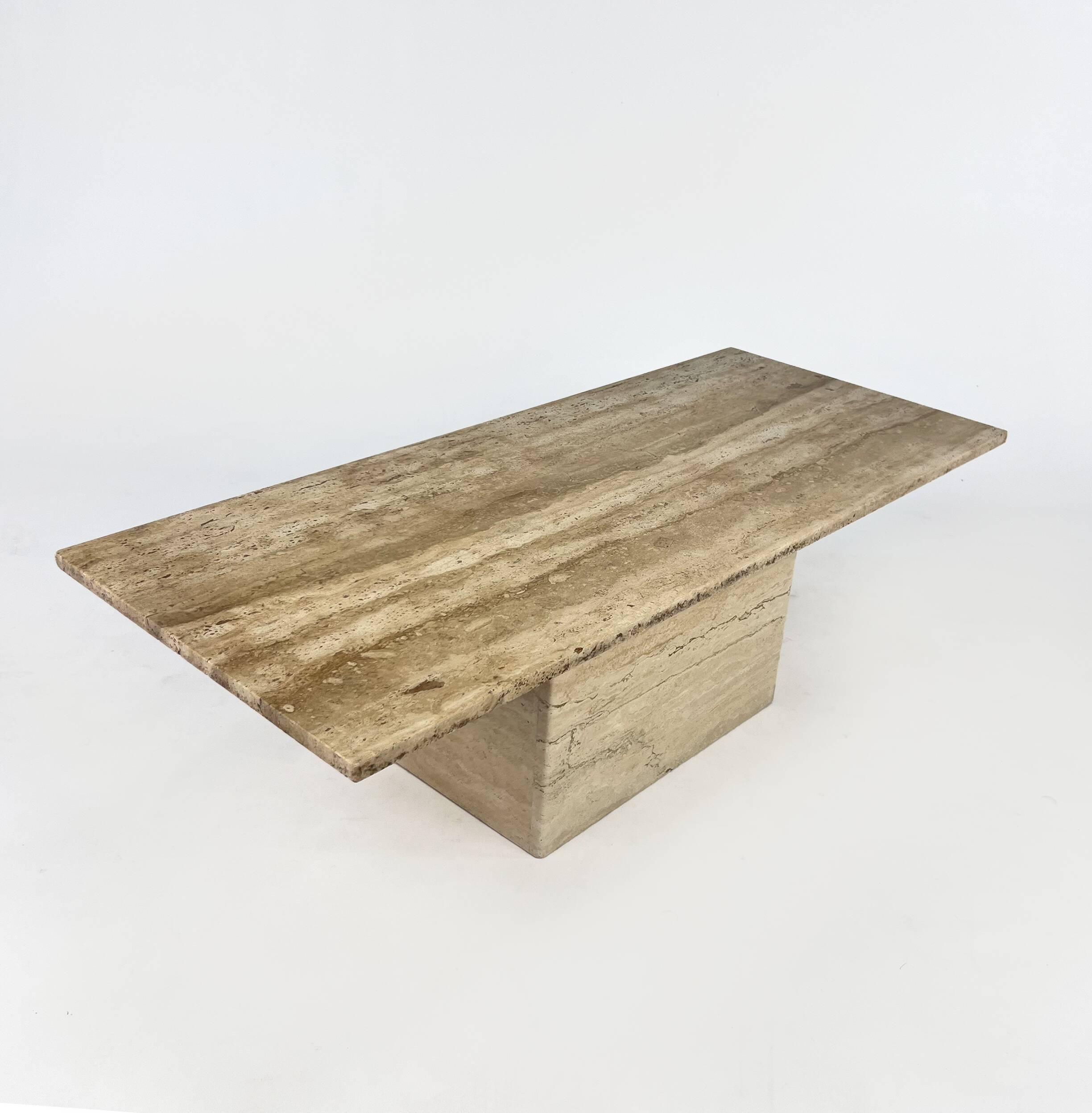 Vintage Italian Travertine Coffee Table, 1970s