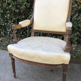 Pair of Louis XVI style armchairs solid walnut