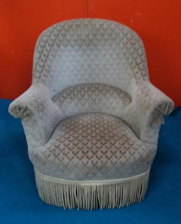 Grey velvet toad chair