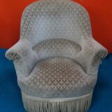 Grey velvet toad chair
