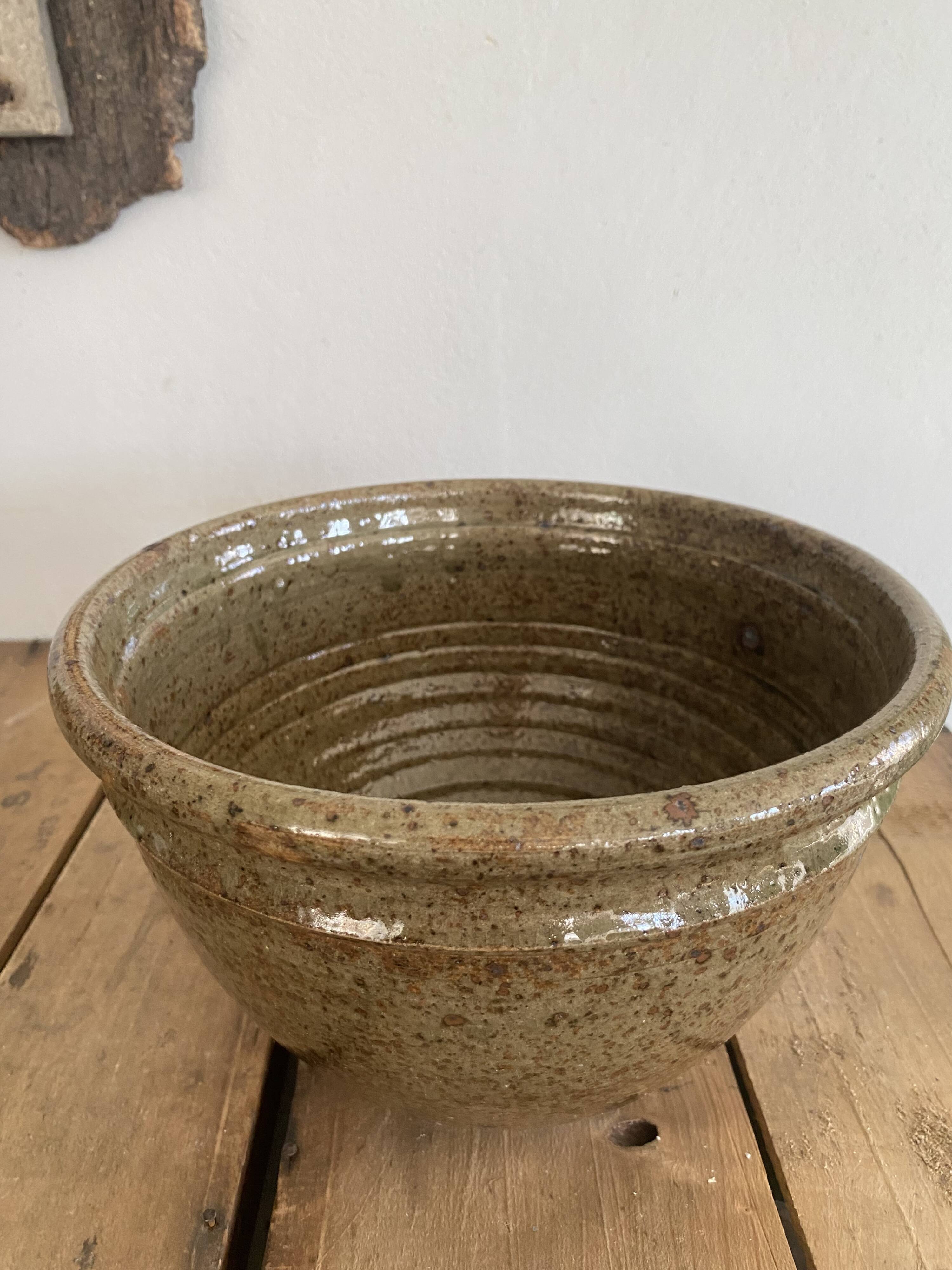 Stoneware salad bowl F. Baudat 1970s