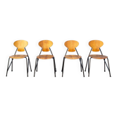 Chaises d'Aurelio Villari pour Isa Bergamo, années 50, lot de 4