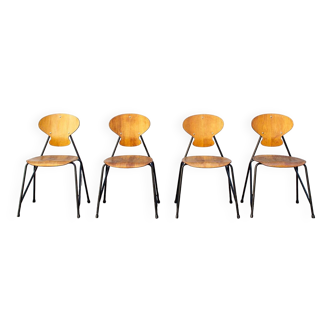 Chairs by Aurelio Villari for Isa Bergamo, 1950s, set of 4