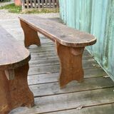 2 antique children's benches