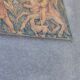 Painted burlap canvas depicting a medieval hunting scene circa 1950 by André Pierre BOURBIOUX, known as "Boul"
