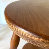 Vintage wooden tripod stool 2 trays