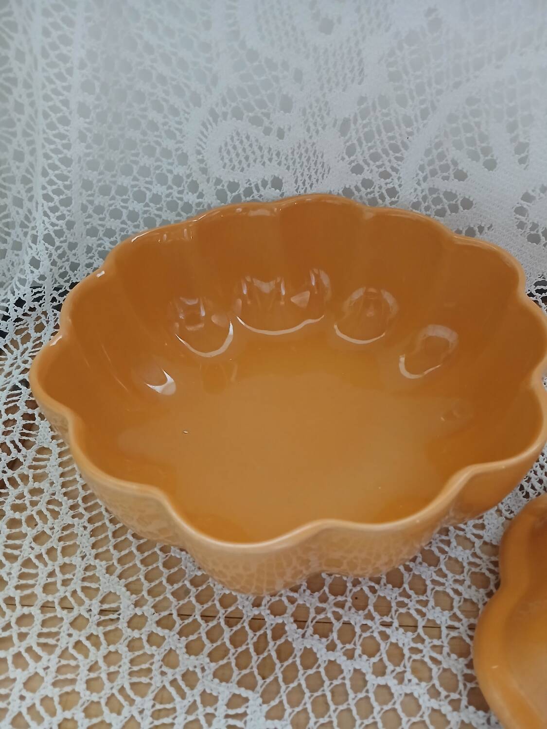 Antique pumpkin slip tureen