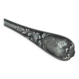 Set of 12 ercuis soup spoons in silver metal - marly rocaille decoration 20.5cm