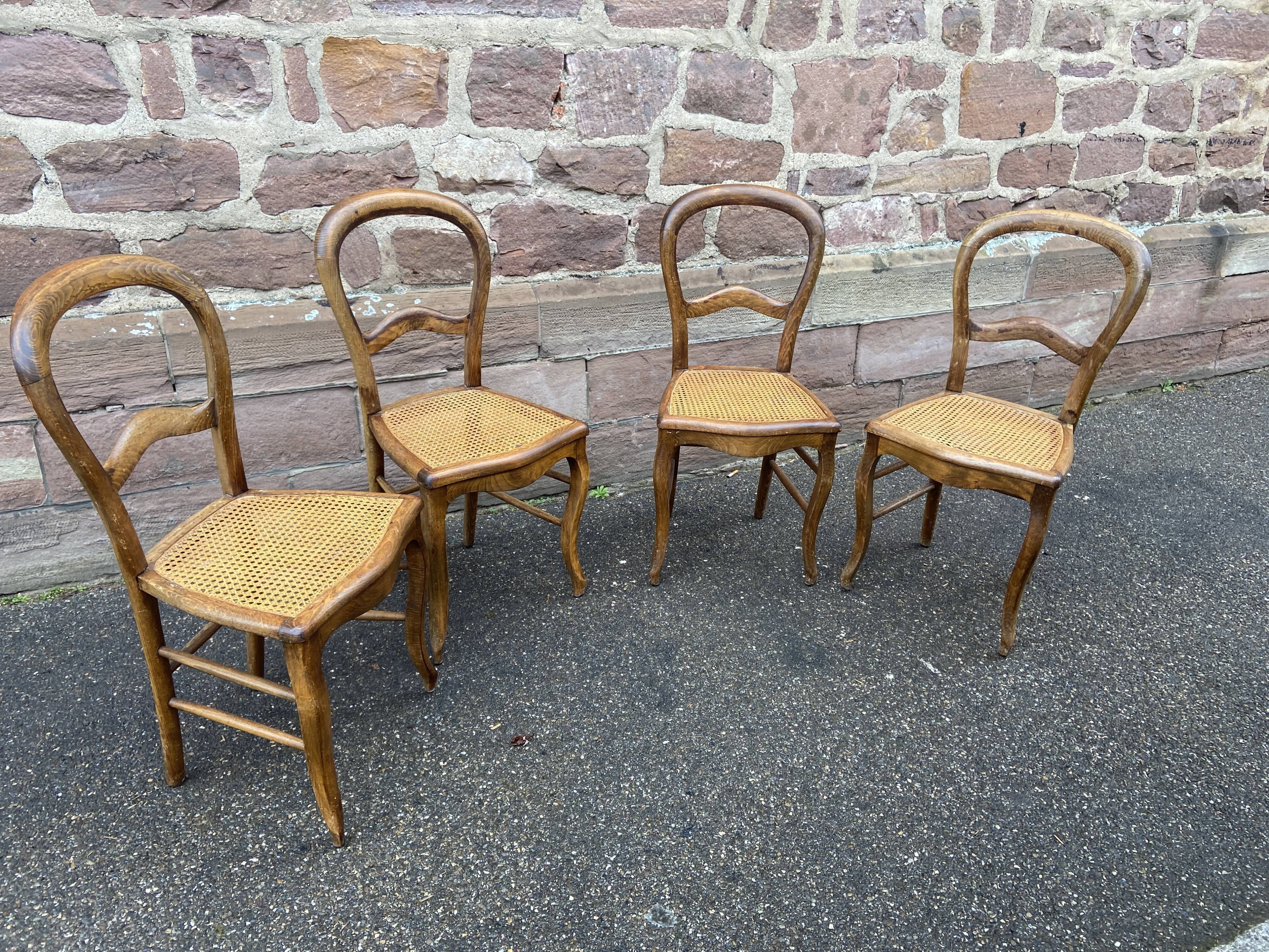 4 rustic Louis Philippe period chairs