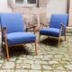 Pair of Scandinavian armchairs from the 60s new fabrics and foam
