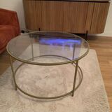 Table basse verre et laiton