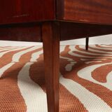 Vintage low board chest of drawers mid century modern design palisander color 1970