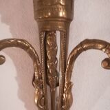 Pair of Louis XVI style sconces in gilded bronze