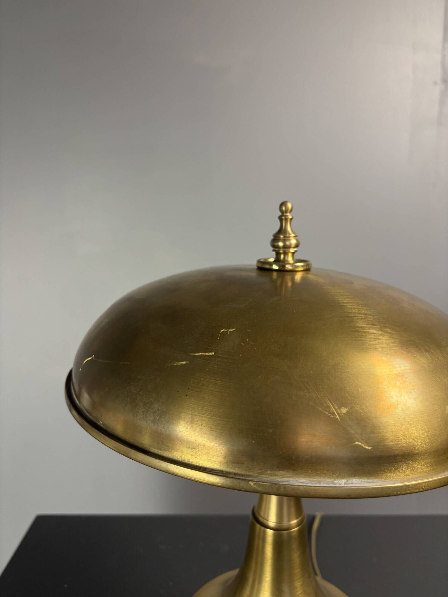 Midcentury Italian modernist brass dome mushroom table lamp, 1960s