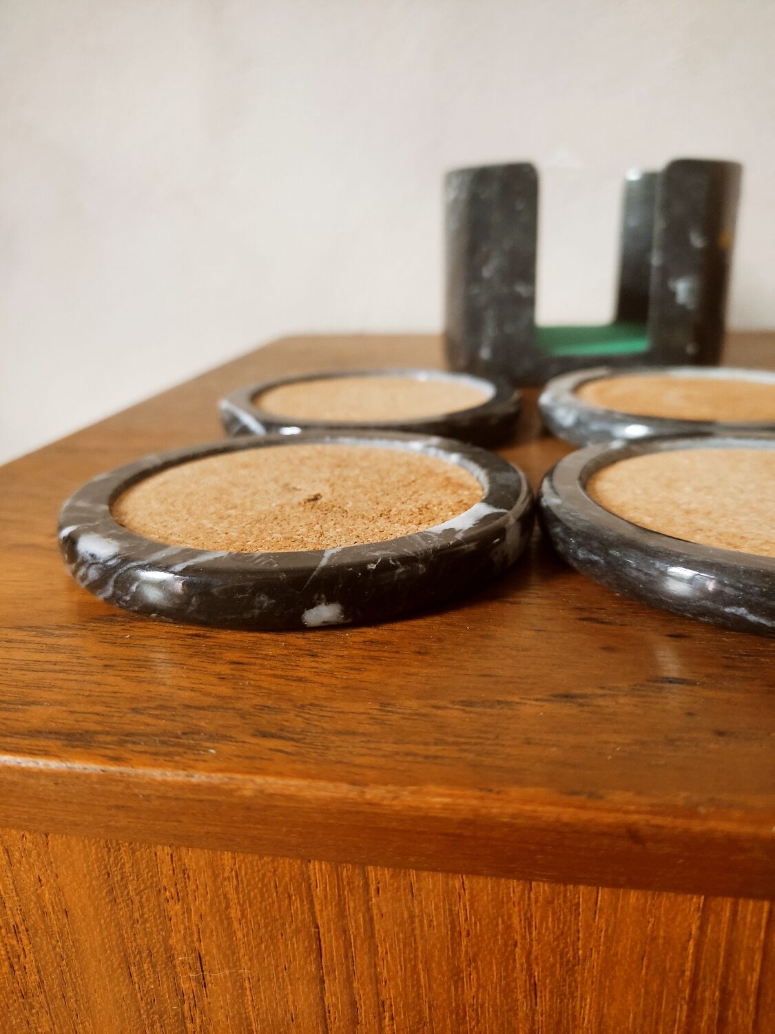 Black marble coasters