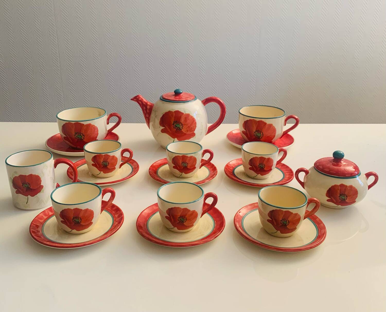 Lunéville St Clément coffee and tea service, “Coquelicot” collection