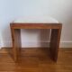 Antique Art Deco piano bench stool rosewood white bouclette fabric