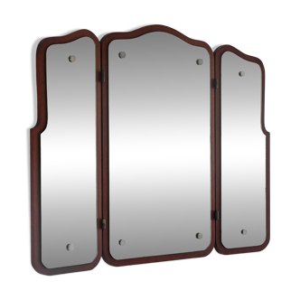 Miroir scandinave vintage avec panneaux latéraux rabattables