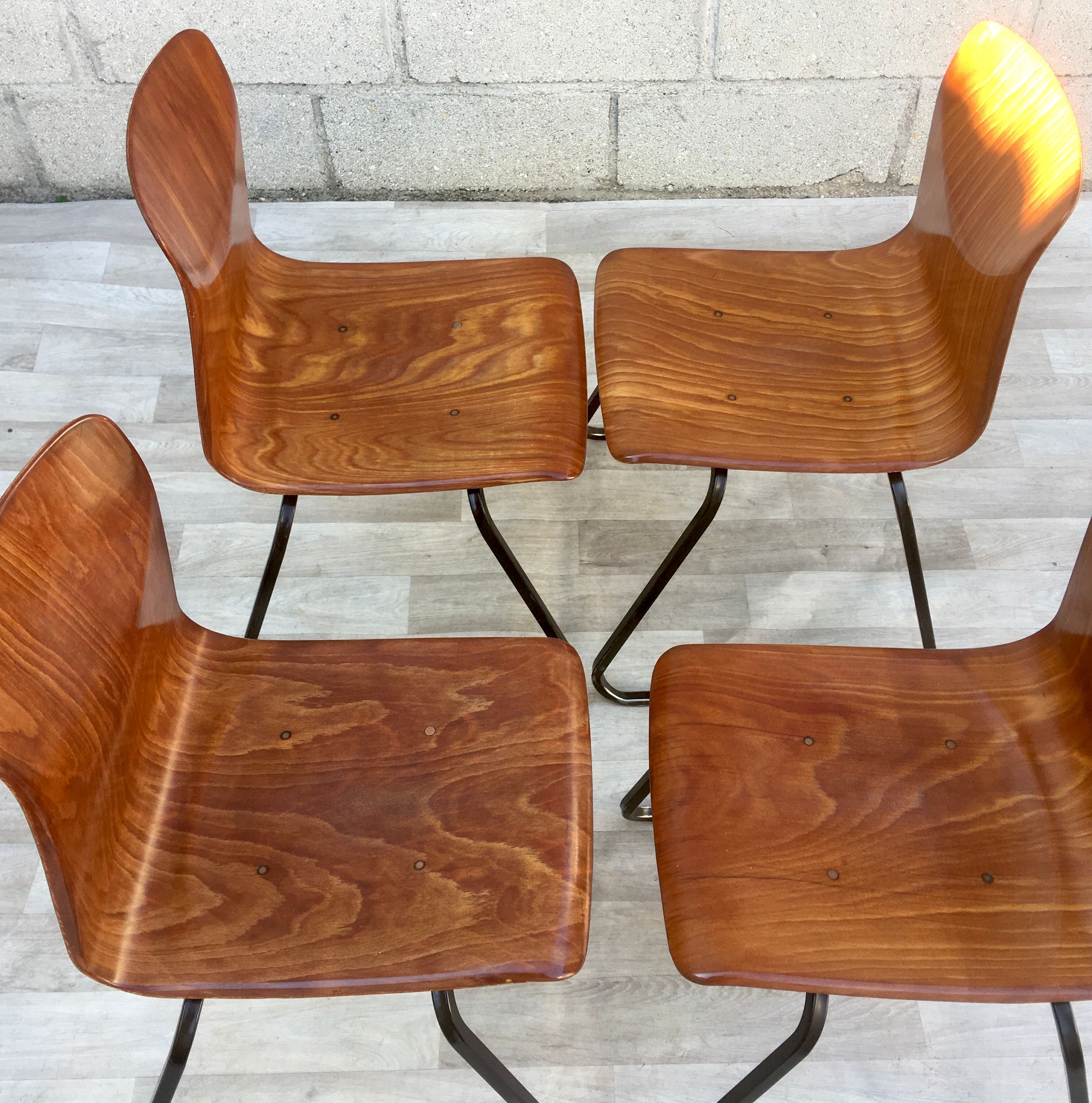 Set of 4 chairs Galvanitas S23 oak
