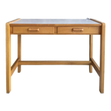 Vintage desk with 2 pine drawers and laminate coating