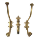 Three hooks solid brass early XXth bistro