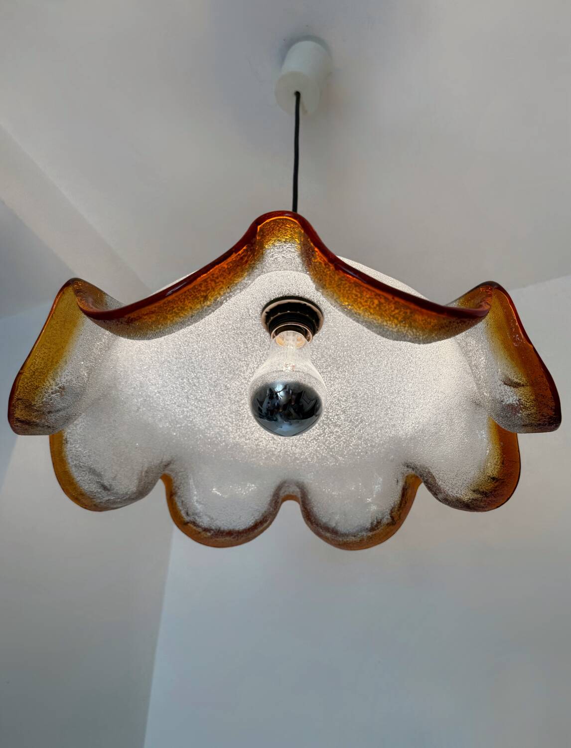 Murano glass flower pendant light from the 70s