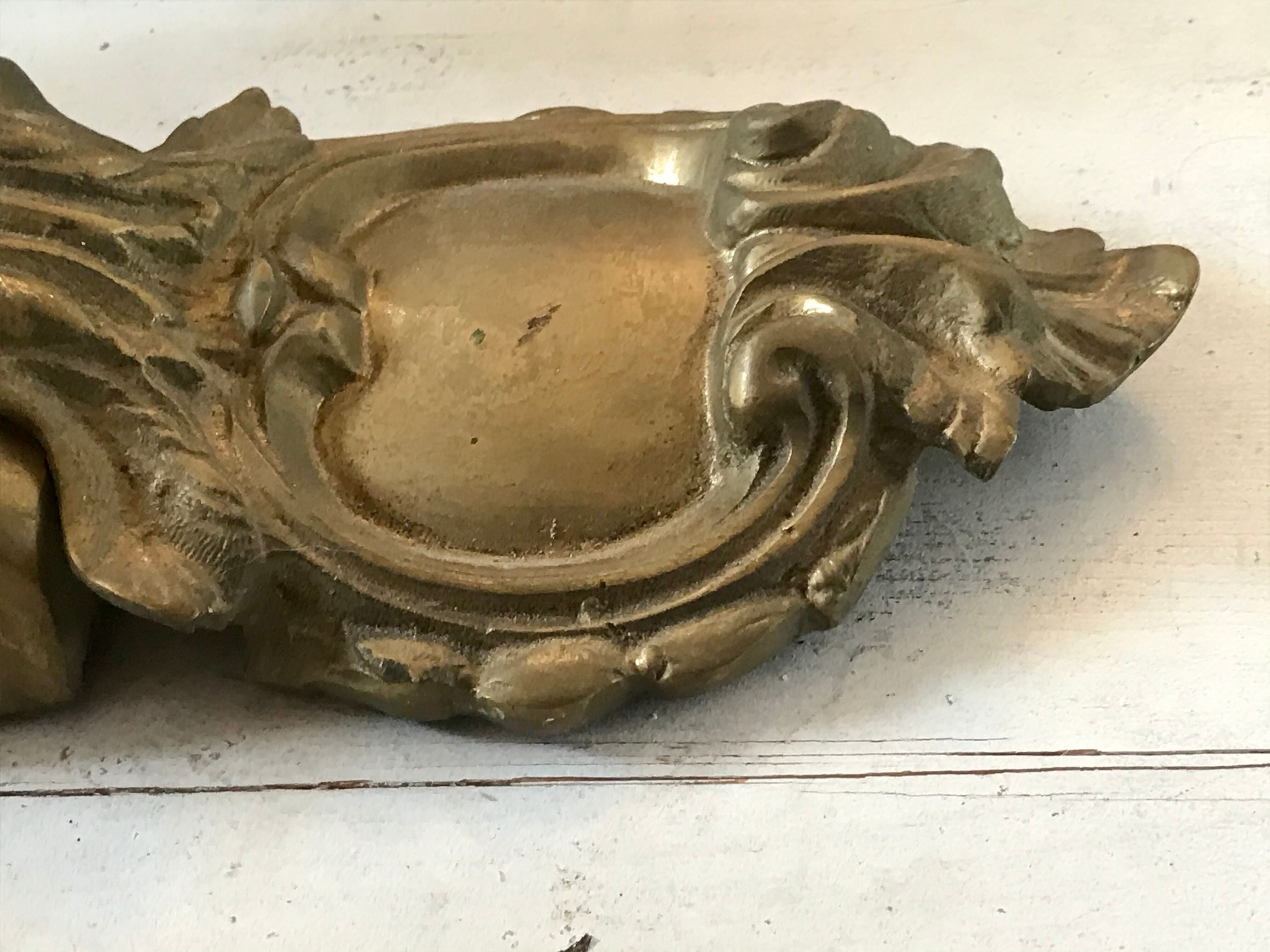 Pair of bronze castle appliques 55cm