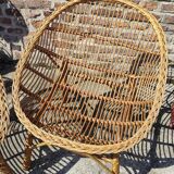 Pair of wicker armchairs