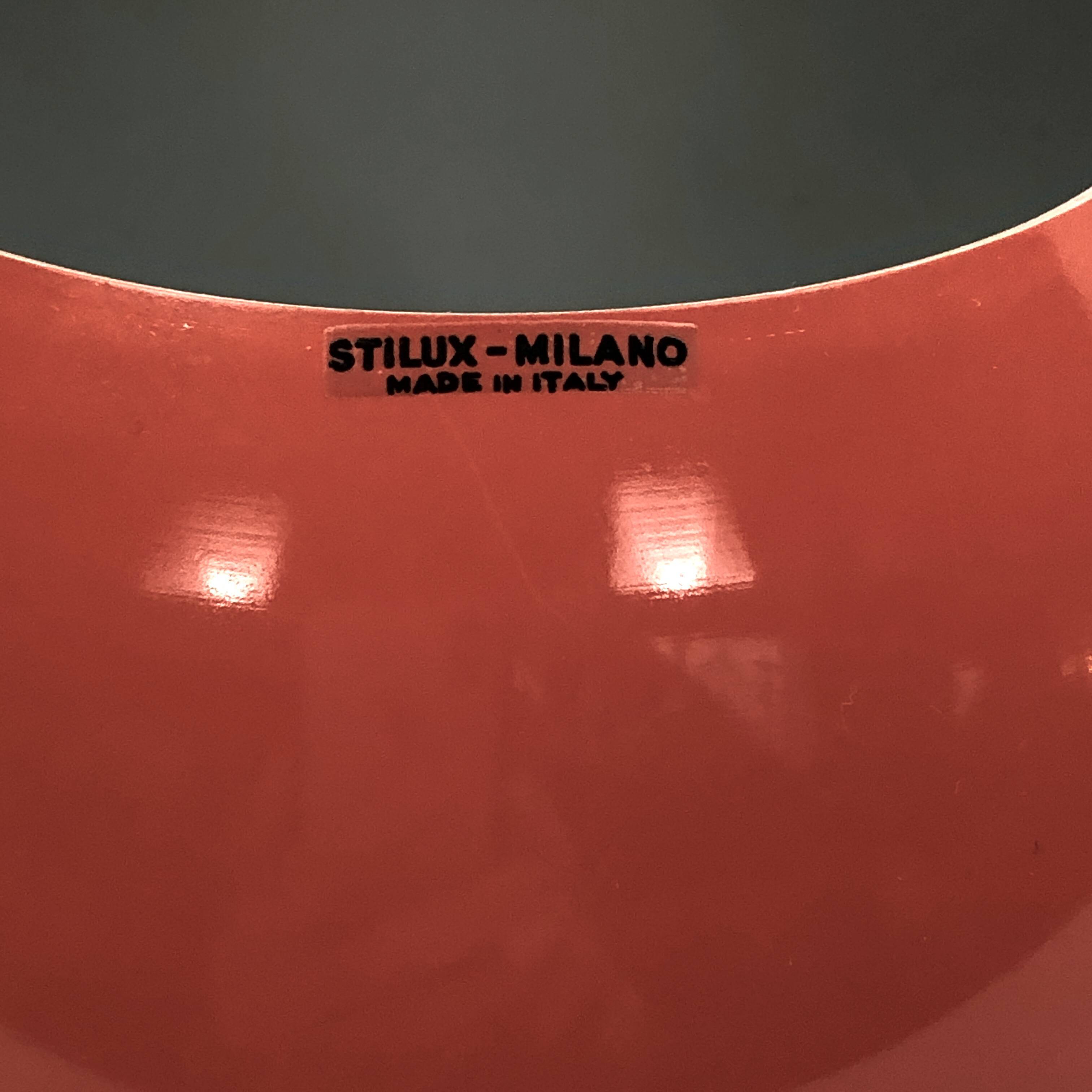 Stilux Milano model Saba, orange globe table lamps from 60s. Set of two