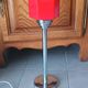 Floor lamp from the 60s/70s, chrome with two opal glass tulips in red and green.
