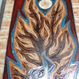 Enameled lava coffee table by Jean Jaffeux