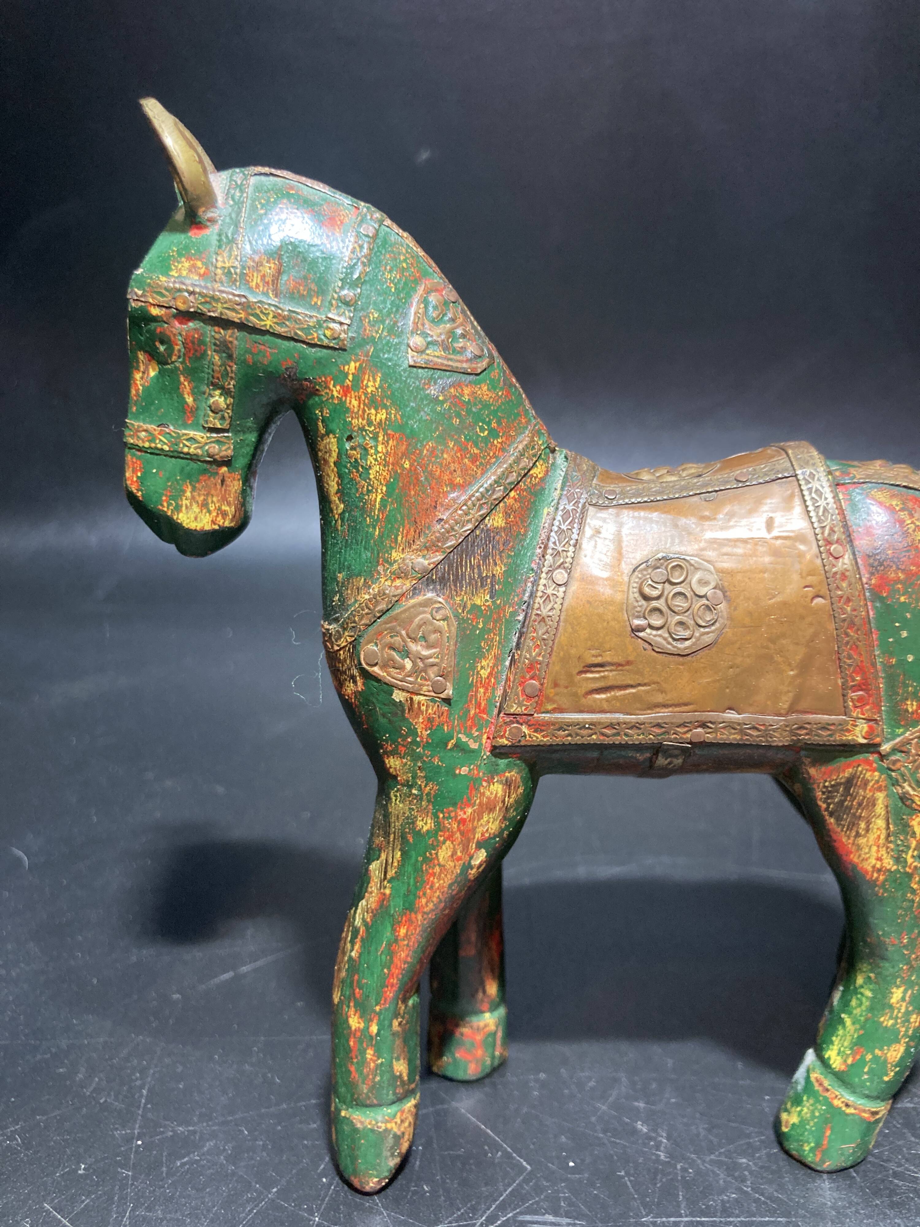 Set of 2 wooden horses