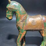 Set of 2 wooden horses