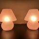 Paire de lampes champignon en verre