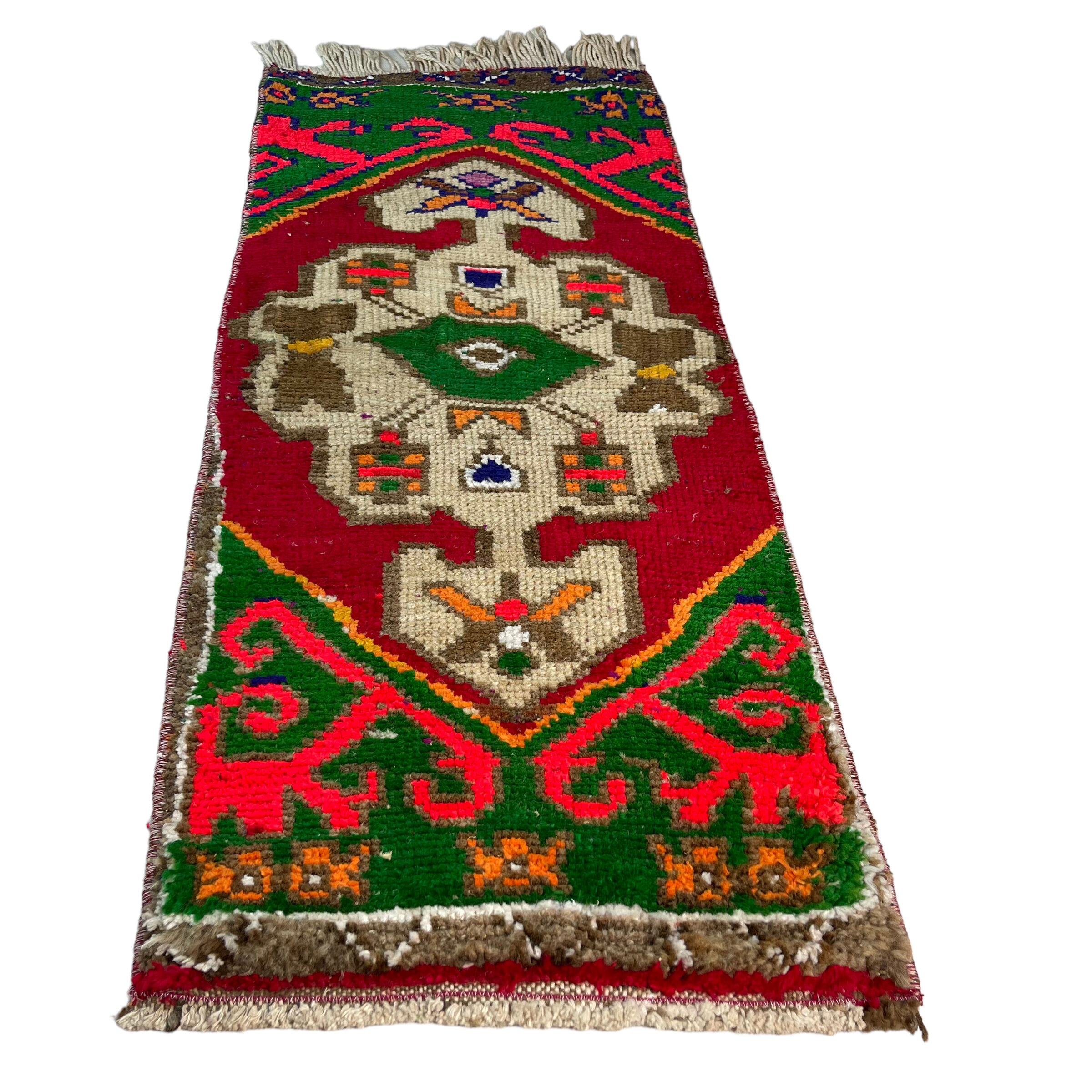 Tapis pastel turc vintage 100 x 43 cm