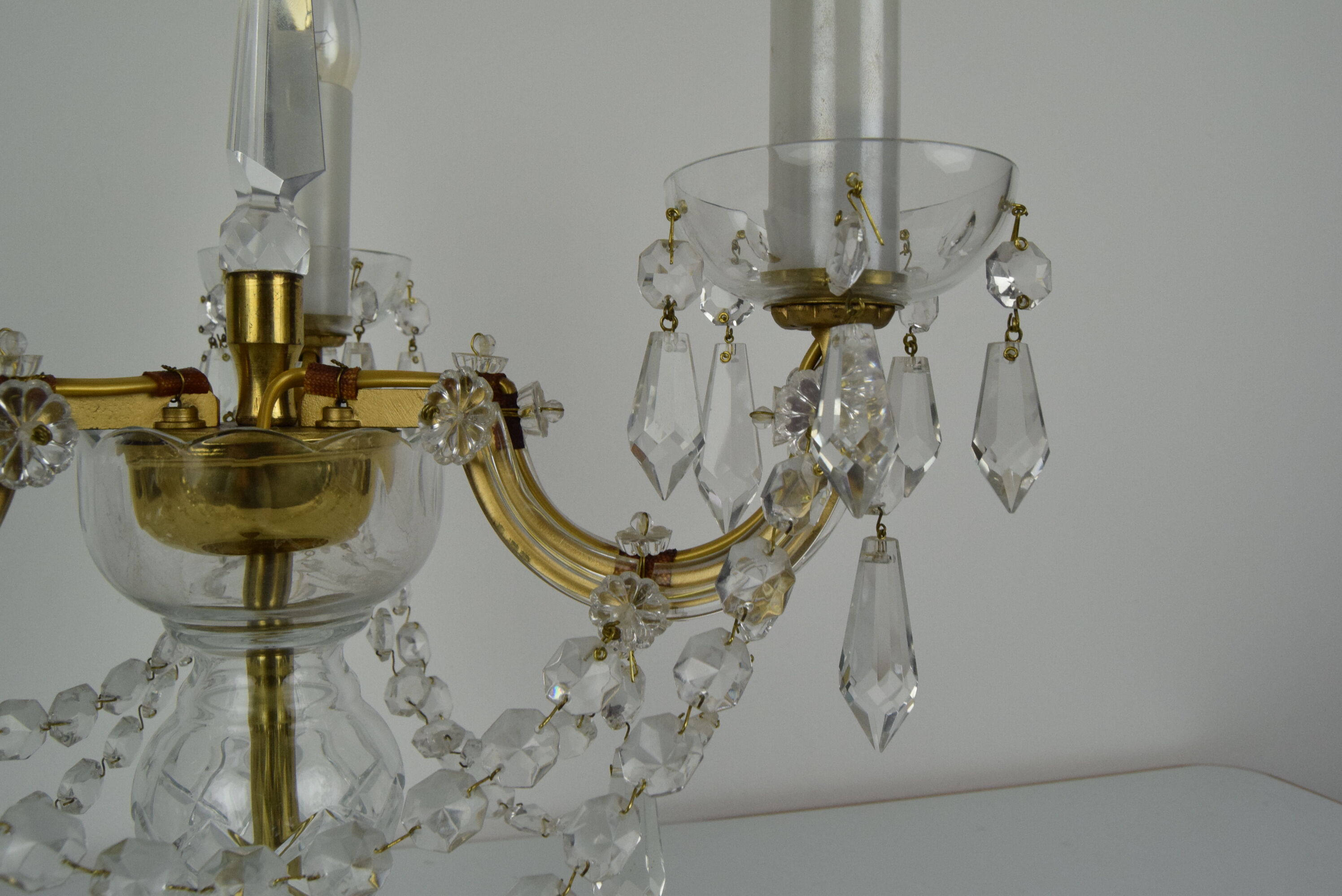 Mid-century Crystal Glass Table Lamp  by kamenicky Senov,1960's.