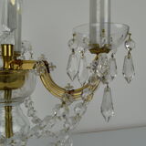 Lampe de table en verre cristal du milieu du siècle par kamenicky Senov, années 1960.