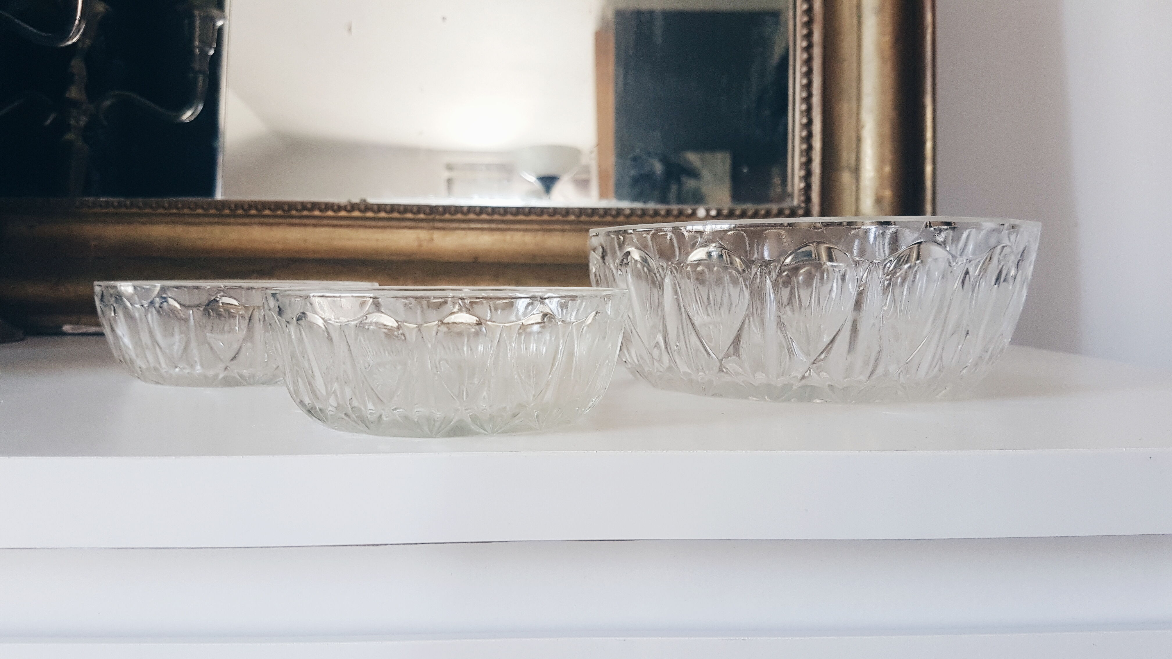 Glass dessert set Salad bowl and bowls