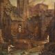 Antique Spanish landscape painting from the 18th century