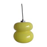 Suspension globe style peill & putlzer vintage lamp in yellow opaline for walking light