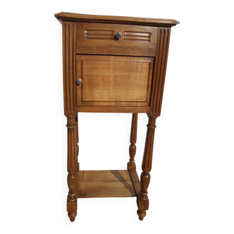 Louis XVI style bedside table, all in walnut
