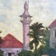 Tableau HSC Orientaliste "Femmes devant le Minaret" début XX° siècle