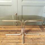 Glass and chrome coffee table 1970