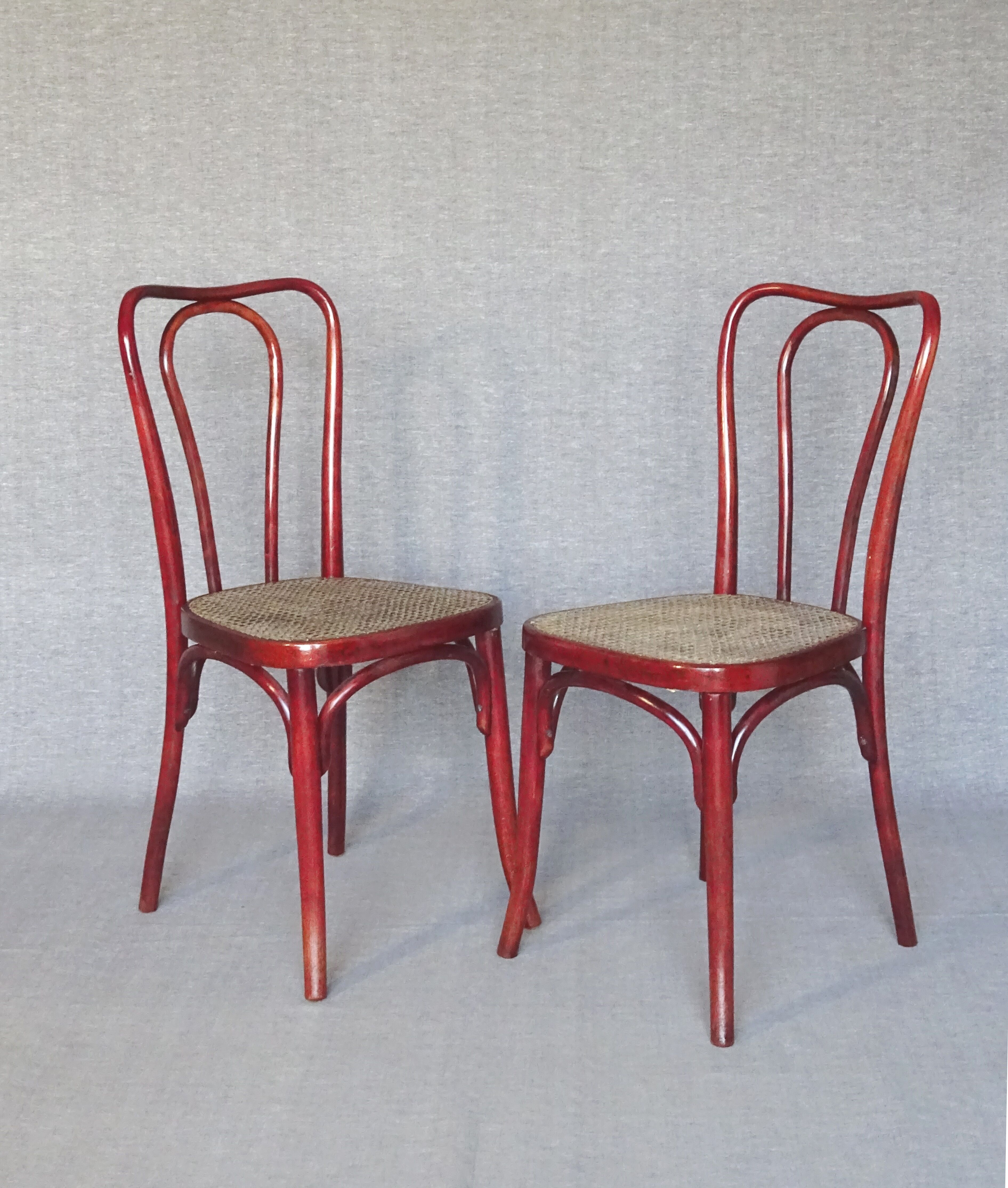 Set of 2 chairs tanned Bistrot by Thonet N°A49 - 1925 -