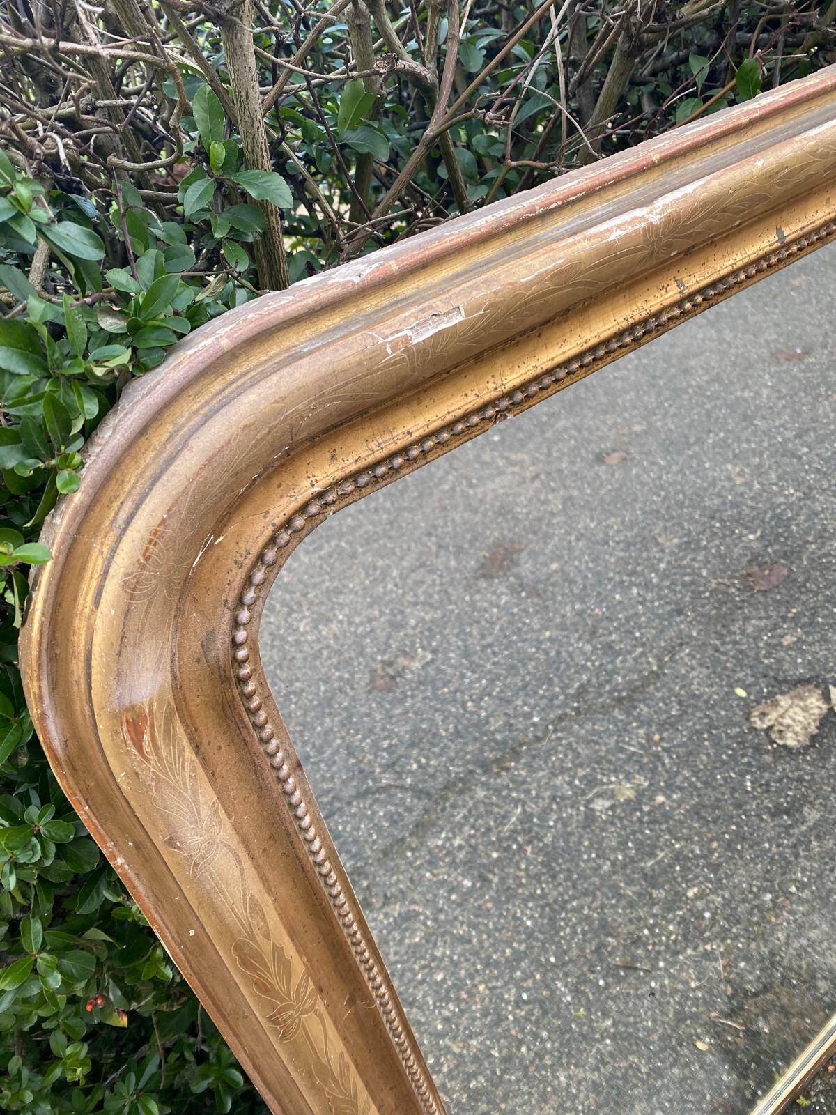 Louis Philippe mirror in solid wood and gilded stucco 19th century 125x80cm