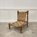 Rope and beech armchair