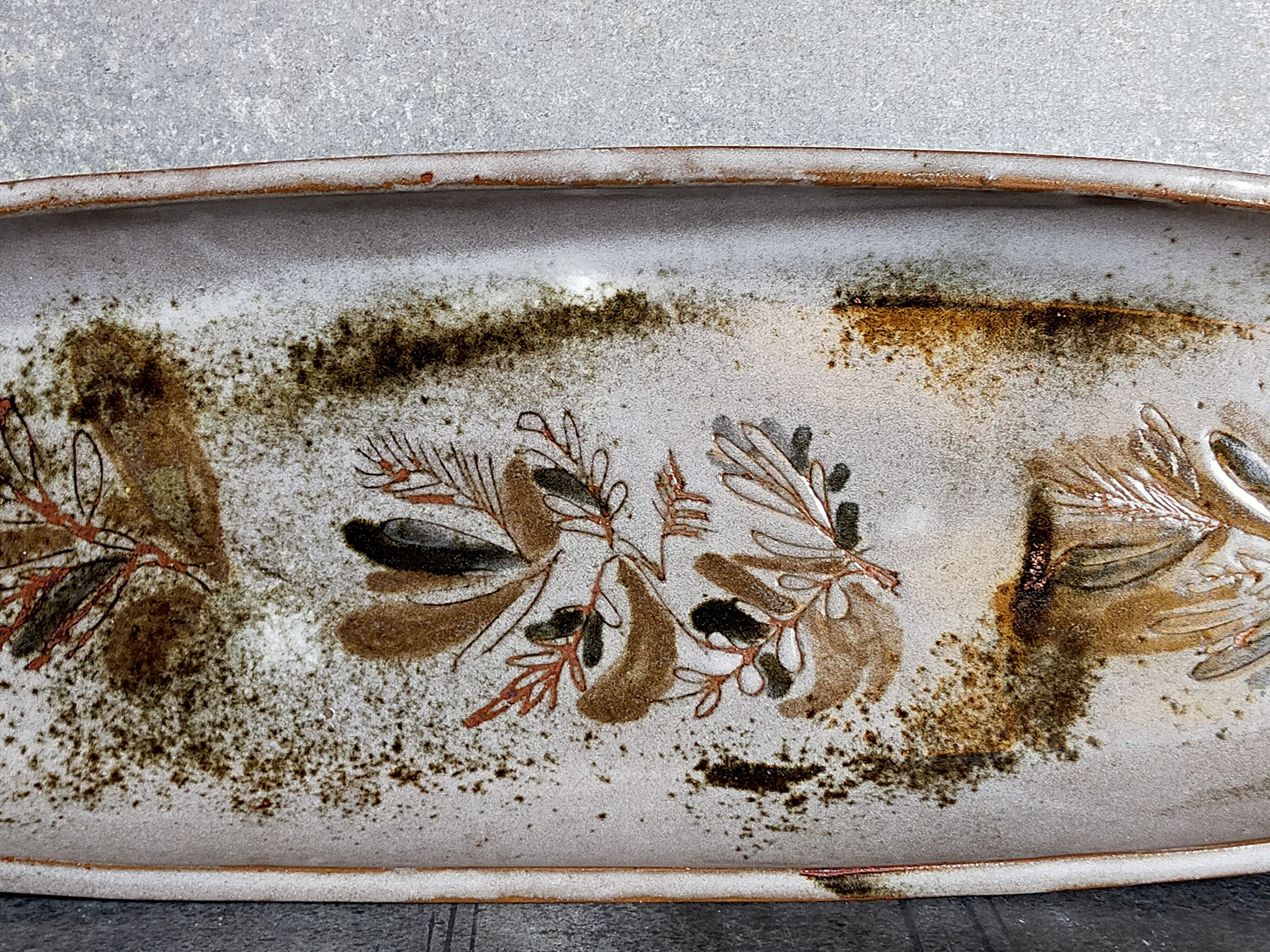 60s ceramic potter oval dish