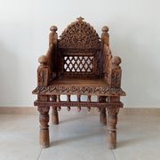 Antique Pidha Armchair from Rajasthan, 19th Century in Rosewood