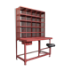 Red Tolix industrial style postal sorting locker