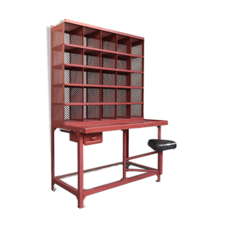 Casier de tri postal Tolix rouge style industriel